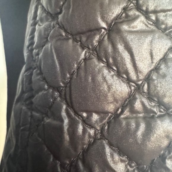 Michael Kors Quilted Black Coat Jacket Gold Hardware Stretch Trim Size M - Picture 10 of 10